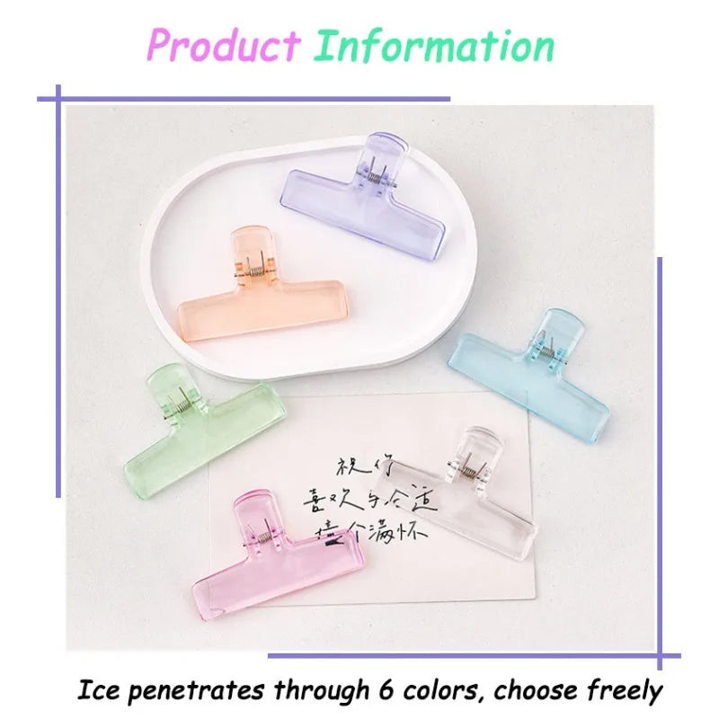 1Pc Creative Transparent Jelly Clip Storage Supplies Stationery School office supplies Storage clip