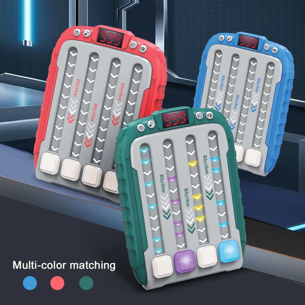 Quick Push Rhythm Game Console Light Up Reflex Toy