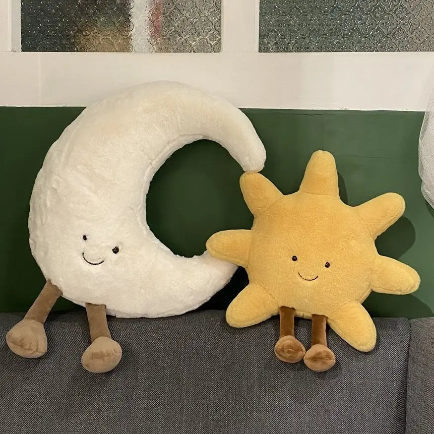 Cartoon Weather Plush Throw Pillow Sun Moon Stuffed