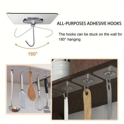Transparent Self Adhesive Wall Hooks Clear Towel Hanger