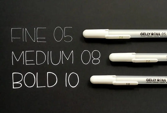 White Gel Pens For Art Opaque Highlight Markers Fine Medium Bold