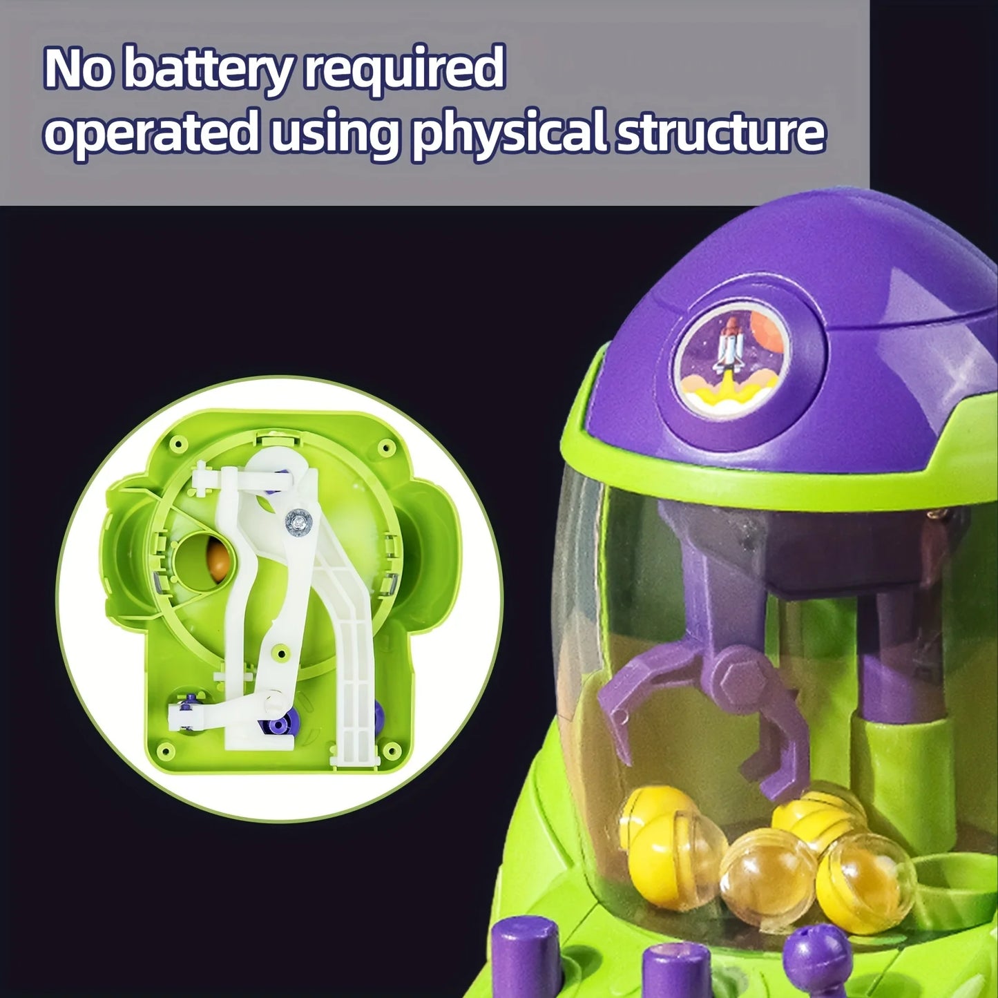 Space Rocket Arcade Claw Game Ball Grabber Machine Toy