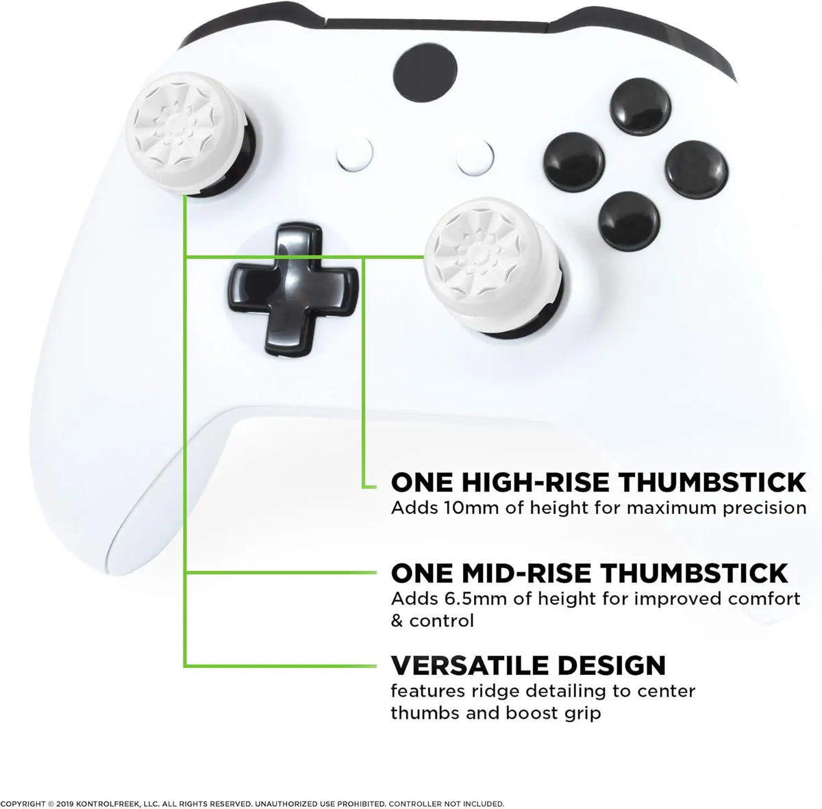 2Pcs Hand Grip Extenders Caps for Xbox Series Game Controller Gamepad Thumb Stick Grips High/Low Rise Covers For Xbox one/One S