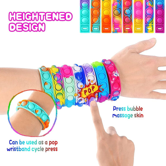 Fidget Pop Bracelet Party Favors Bubble Wristband 12 Pack