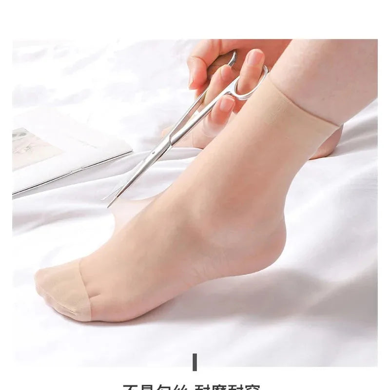 Transparent Summer Socks Ultrathin Women Elastic Crystal