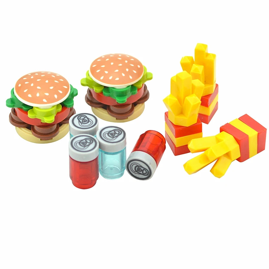 City Food Building Blocks Set Play Food MOC Bricks
