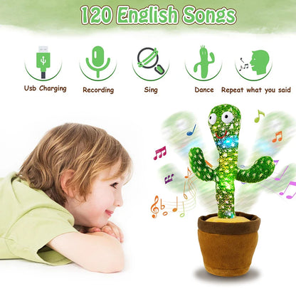 Dancing Cactus Toy Talking Plushie with 120 Songs