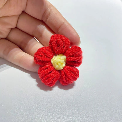 Hand Knitted Fabric Flowers DIY Sewing Craft Appliques