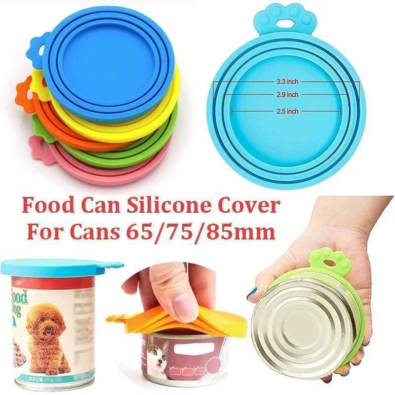 Reusable Pet Food Can Silicone Cover 3 in 1 Lid