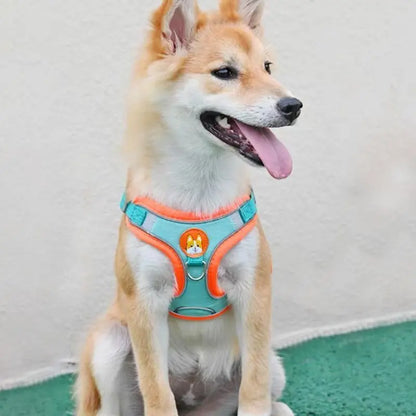 Adjustable No Pull Dog Harness Reflective Leash Set