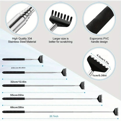 Telescoping Metal Back Scratcher Extendable Hand Massager