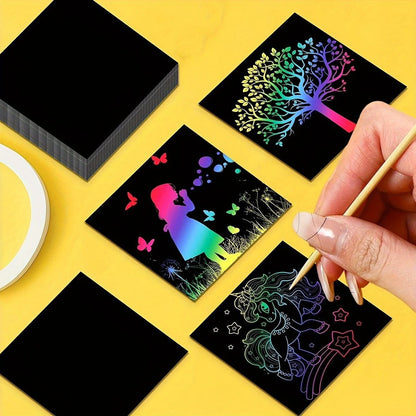 Rainbow Scratch Paper Art Set Scratch Off Notes Pack