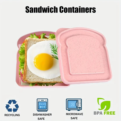 1/3pcs Reusable Bento Sandwich Box Set with Lid Microwave Safe Stackable Container for School Outdoor Picnic Kitchen Organizer