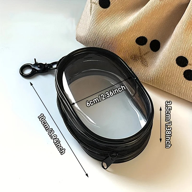 Mini Clear Zipper Storage Bag Earphone Organizer