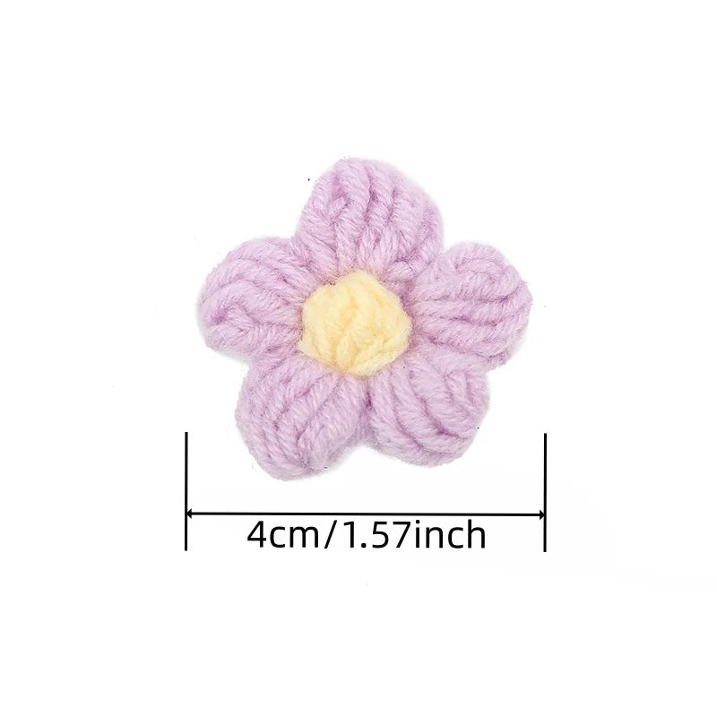 Hand Knitted Fabric Flowers DIY Sewing Craft Appliques