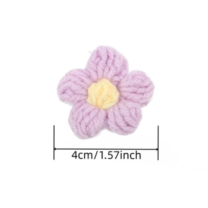Hand Knitted Fabric Flowers DIY Sewing Craft Appliques
