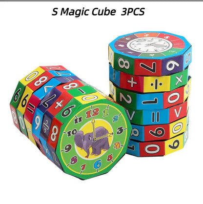 Math Cylinder Arithmetic Cube Toy Kids Counting Game