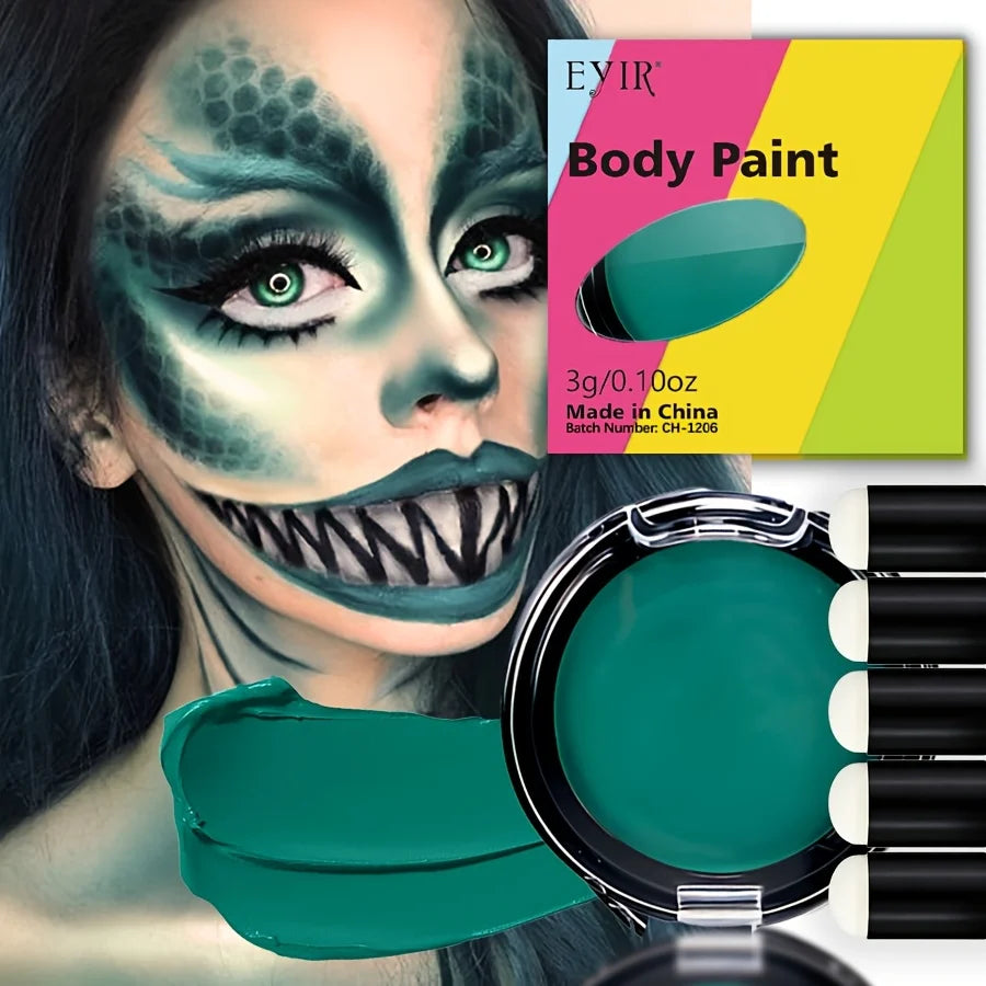 12 Color Cream Body Paint UV Reactive Face Paint Palette Color Changing Makeup Kit DIY Body Art Festival Party Makeup Set Ideas