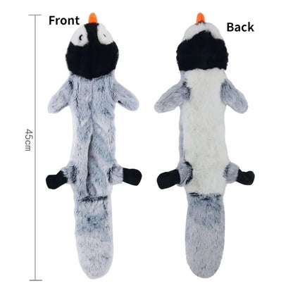 No Stuffing Plush Dog Toy Durable Squeaky Crinkle Animal
