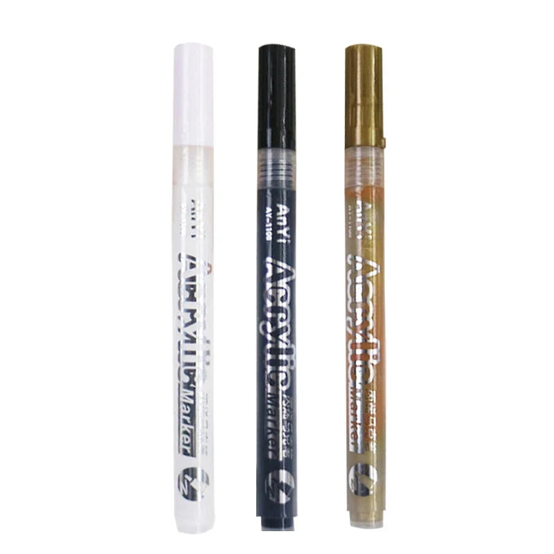 Acrylic Markers Paint Pen Set Extra Fine Tip Art Markers 3Pcs