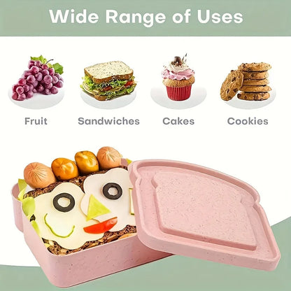 1/3pcs Reusable Bento Sandwich Box Set with Lid Microwave Safe Stackable Container for School Outdoor Picnic Kitchen Organizer