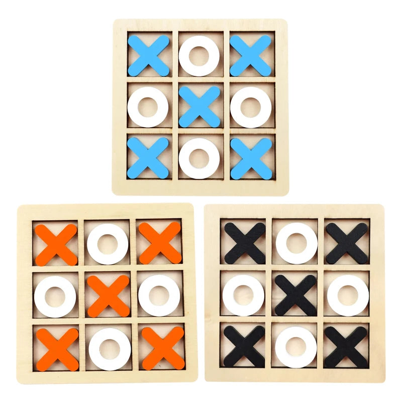 Wooden Tic Tac Toe Game Mini Educational Chess Toy