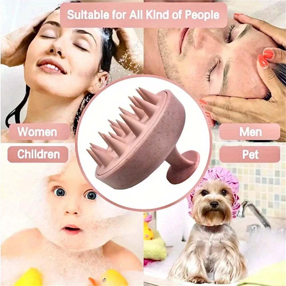 Silicone Shampoo Brush Scalp Massager Hair Wash Comb