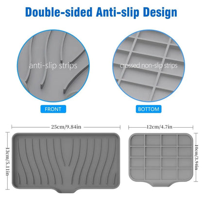 Silicone Drain Soap Box Bathroom Anti Slip Sink Tray Dish
