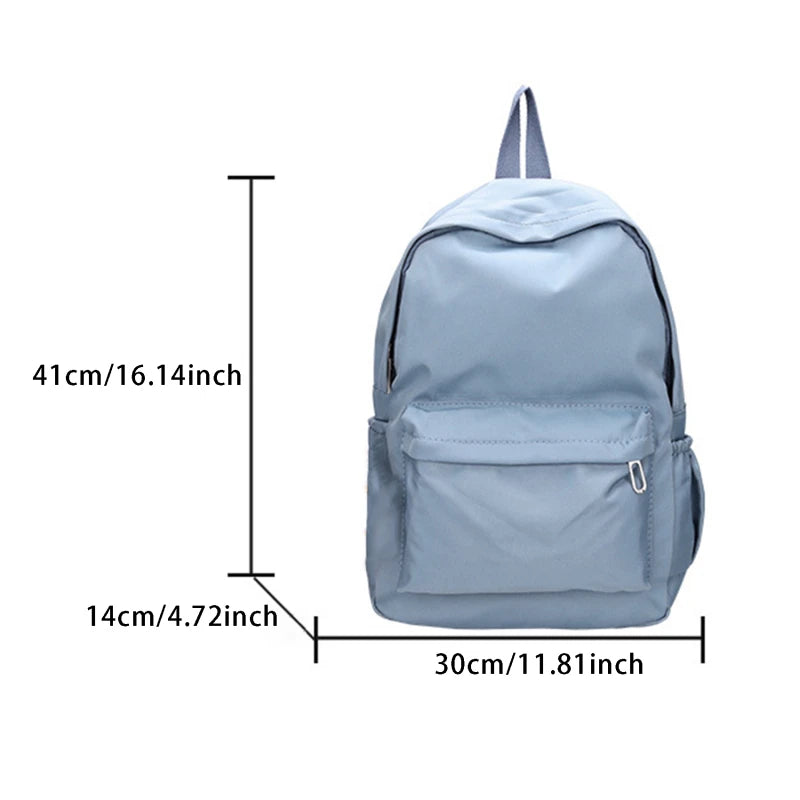 Simple Solid Color Lightweight Backpack Multifunctional Casual Bag for High School Students Perfect for School Travel Daily Use