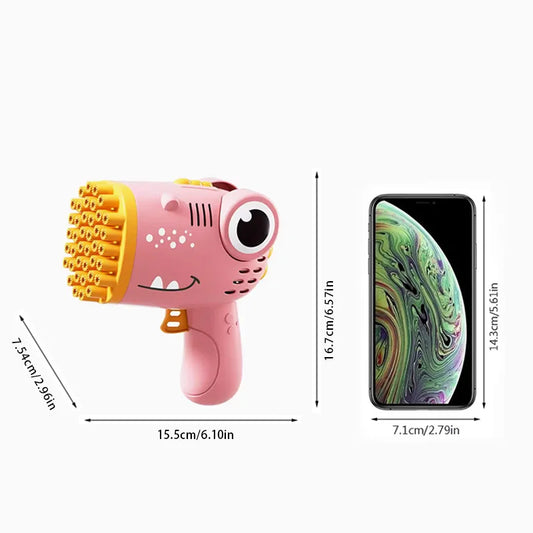 40 Hole Dinosaur Bubble Gun Electric Handheld Blower