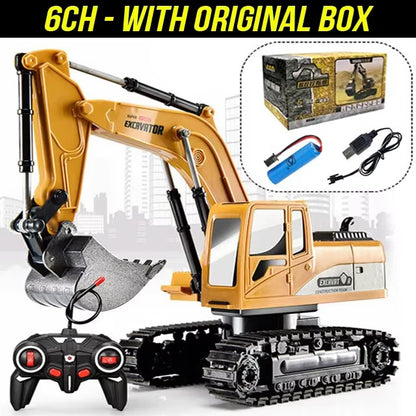 1:24 6 Channel RC Excavator Remote Control Construction Toy