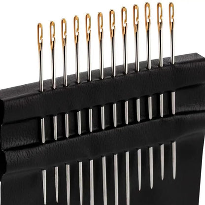 Self Threading Hand Sewing Needles 12 Pack Side Hole Set
