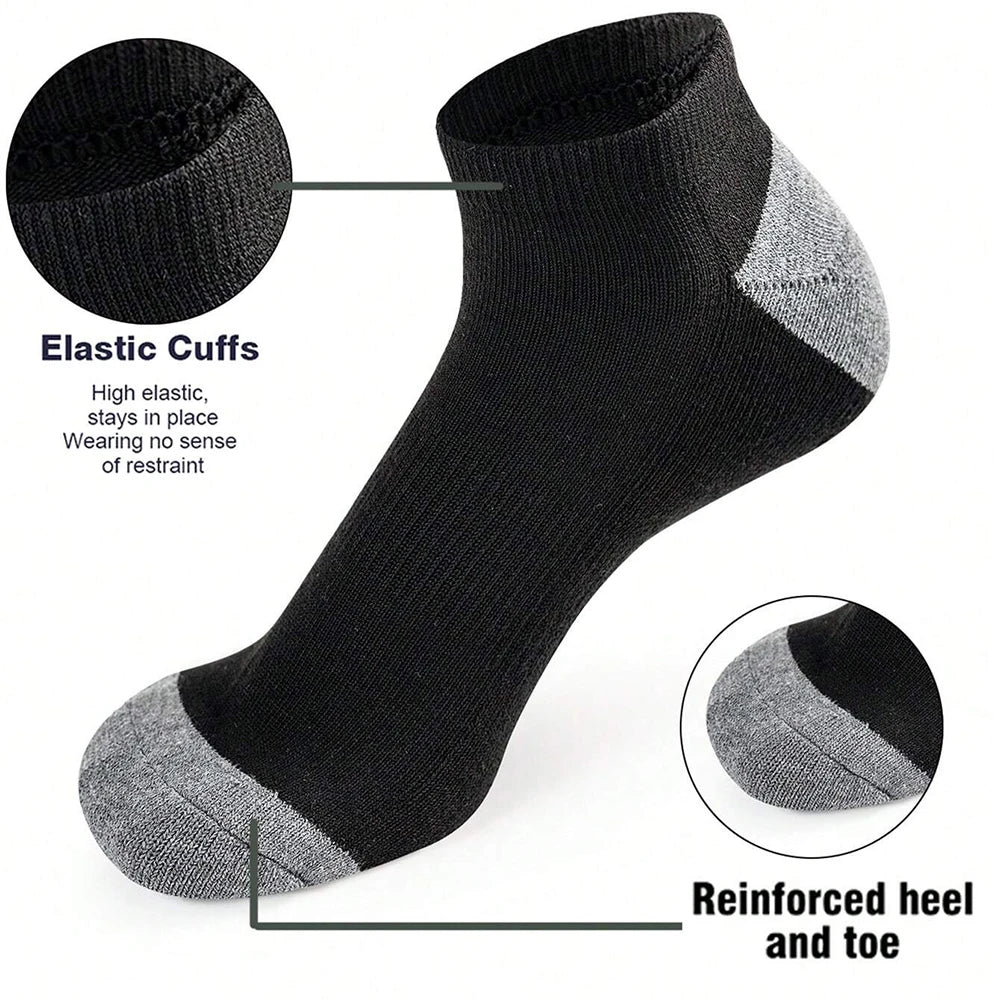 Sweat Absorbing Odor Proof Low Cut Socks Breathable 10 Pack