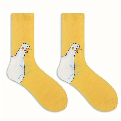 Funny Goose Breathable Women Casual Socks Cute Cartoon