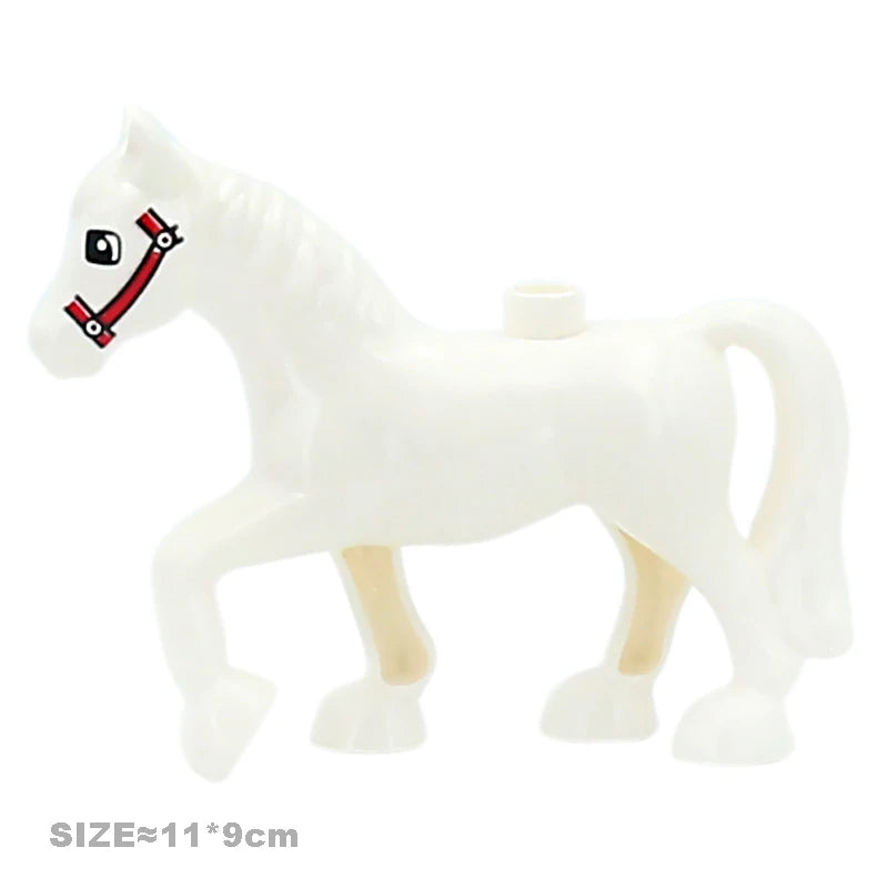 Big Size Building Blocks Cat Dog Pig Rabbit Model Accessories Compatible Bricks Farm Animals Set Assemble Education Toys For Kid