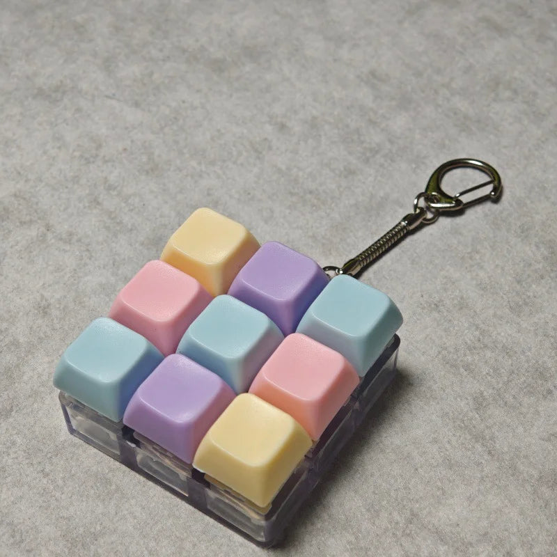 Decompression Keyboard Key Fidget Keychain Finger Pinch Toy