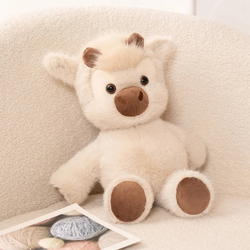 Highland Cow Plush Toy: Fluffy Cattle Stuffed Animal Soft Cow Plushie (45cm)