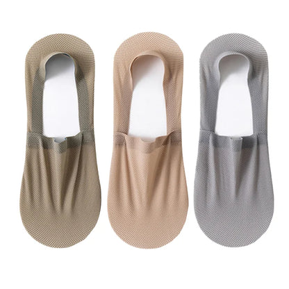 Silicone Non Slip Low Cut Socks Men Boat Thin