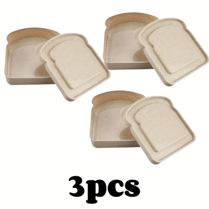1/3pcs Reusable Bento Sandwich Box Set with Lid Microwave Safe Stackable Container for School Outdoor Picnic Kitchen Organizer