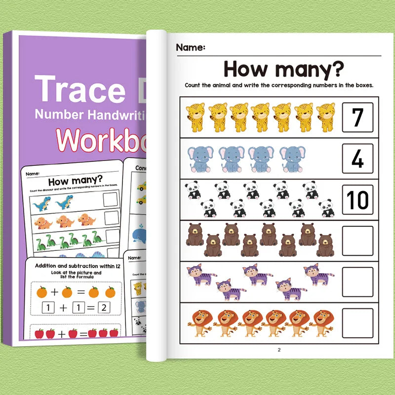 Children Math Tracing Addition Subtraction Workbook Activity