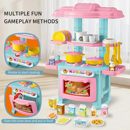 Mini Kitchen Counter Play Set Simulated Cooking Toy