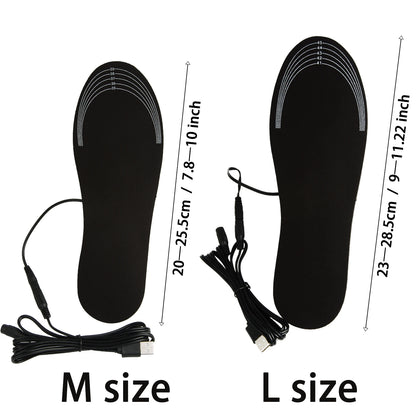 USB Heated Shoe Insoles Electrically Thermal Feet Warmers