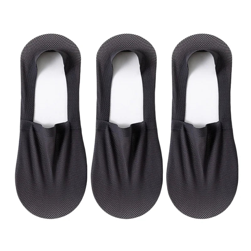 Silicone Non Slip Low Cut Socks Men Boat Thin